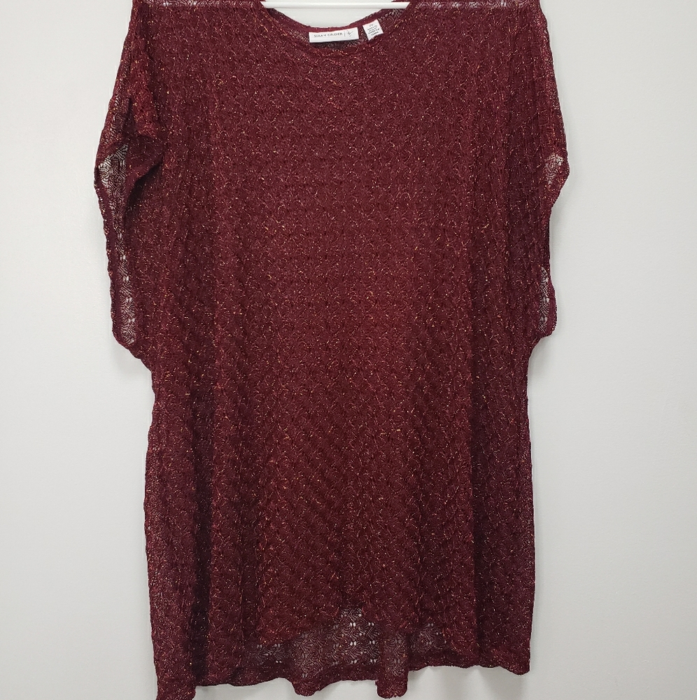 Susan Graver mesh top plus size 2X